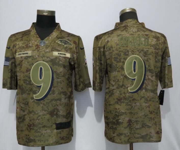 Men Baltimore Ravens #9 Tucker Nike Camo Salute to Service Limited NFL Jerseys->washington capitals->NHL Jersey